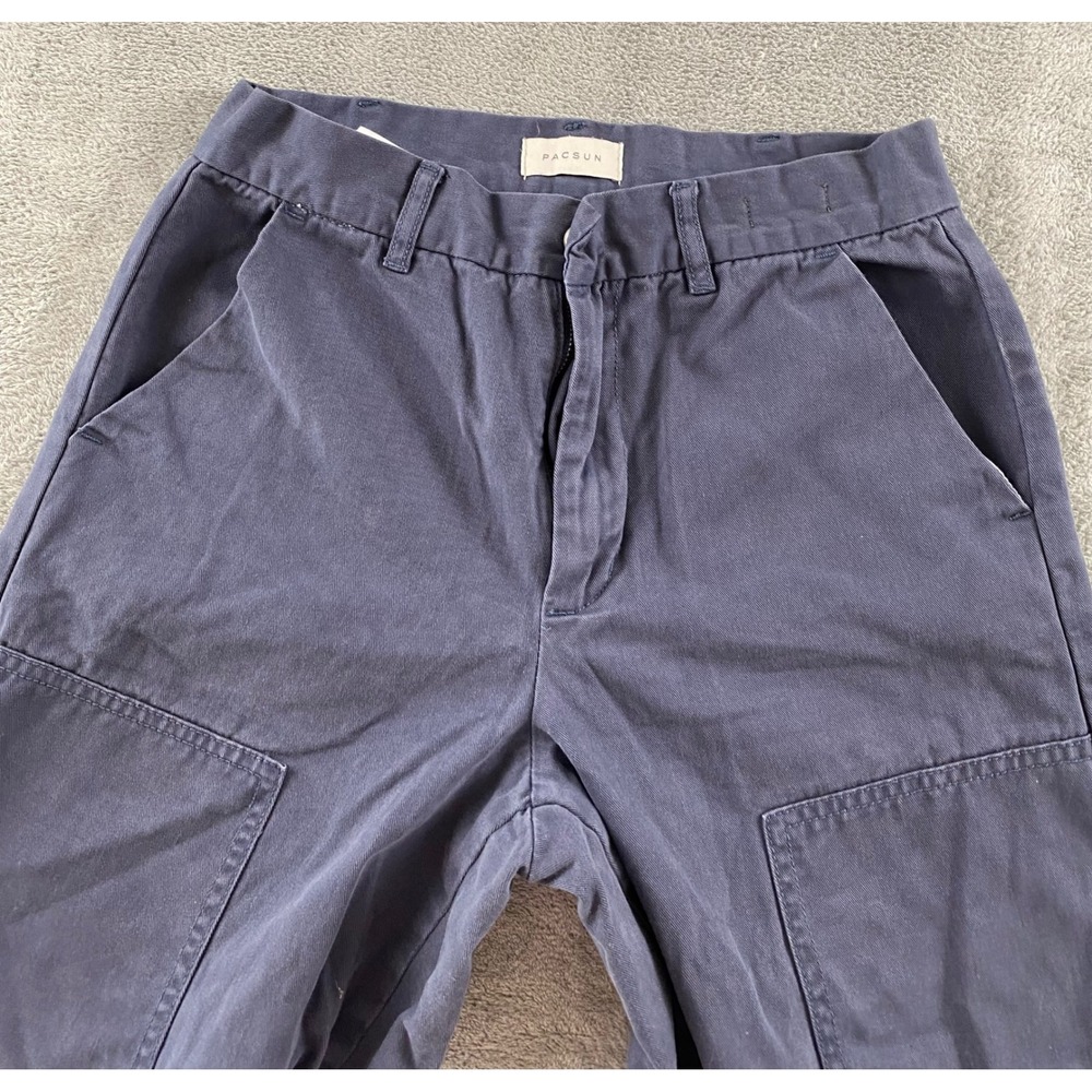 PacSun Womens Navy Blue Workwear Trouser Double Knee Wide Leg Pants Size 26 - Picture 3 of 16